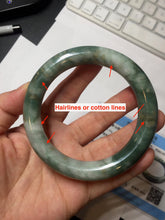 Load image into Gallery viewer, 59.5mm certified Type A 100% Natural dark green brown chubby round cut Jadeite Jade bangle BK141-5309
