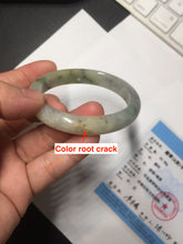 Load image into Gallery viewer, 51mm certified Type A 100% Natural icy watery dark green yellow black(WuJi) oval Jadeite Jade bangle BM111-2668
