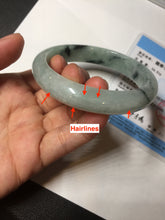 Load image into Gallery viewer, 59mm Certified Type A 100% Natural icy watery light green dark green Jadeite Jade bangle BP37-8908
