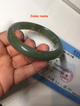 Load image into Gallery viewer, 57.7mm certified Type A 100% Natural oliy dark green/black Jadeite Jade bangle BL121-9425
