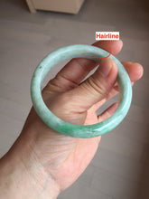 Load image into Gallery viewer, 56.2mm certified Type A 100% Natural sunny green/ white Jadeite Jade bangle BS32-4439
