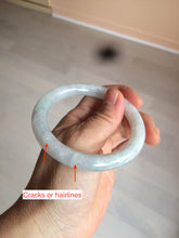 Load image into Gallery viewer, 54mm Certified type A 100%  Natural white/light green round cut Jadeite bangle W98-6505
