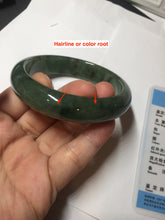 Load image into Gallery viewer, 57.5mm Certified Type A 100% Natural oily dark green(老油青)/gray Jadeite bangle BG226-3213
