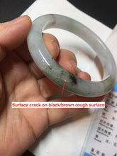 Load image into Gallery viewer, 57.5mm Certified Type A 100% Natural icy watery white purple black brown Jadeite Jade bangle BL58-7034
