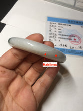 Load image into Gallery viewer, 54.8mm certified type A 100% Natural icy watery green/white jadeite jade bangle BP35-8906
