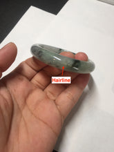 Load image into Gallery viewer, 51mm certified Type A 100% Natural icy watery dark green black(WuJi) oval Jadeite Jade bangle BM110-2672
