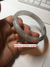 Load image into Gallery viewer, 58.7mm Certified Type A 100% Natural light green/white Jadeite Jade bangle BN15-7081
