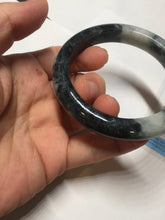 Load image into Gallery viewer, 已经卖 54.8mm Certified Type A 100% Natural dark green black/white (black water and white mountains,白山黑水) Jadeite bangle PD142-6233
