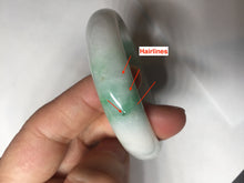 Load image into Gallery viewer, 54mm 100% natural certified sunny green/white (白底青) jadeite jade bangle BL36-5240
