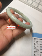 Load image into Gallery viewer, 56mm Certified Type A 100% Natural light green round cut Jadeite Jade bangle F137-8174
