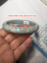 Load image into Gallery viewer, 60mm certified Type A 100% Natural sunny green gray white Jadeite Jade bangle AQ90-2854
