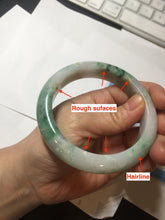 Load image into Gallery viewer, 60.5mm certified Type A 100% Natural light green sunny green light purple Jadeite Jade bangle BK140-5278
