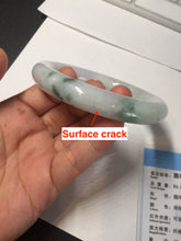 Load image into Gallery viewer, 卖了 60mm certified Type A 100% Natural light sunny green white purple chubby round cut Jadeite Jade bangle BQ70-8570
