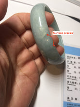 Load image into Gallery viewer, 55.8mm certified 100% natural light green blue jadeite jade bangle AS90-7056
