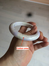 Load image into Gallery viewer, 56.1mm certified 100% natural  icy light white/green/purple jadeite jade bangle AX9-0638
