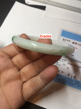 Load image into Gallery viewer, 53.3mm Certified type A 100% Natural sunny green purple white slim round cut Jadeite bangle BN22-9119
