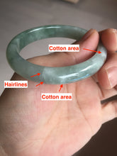 Load image into Gallery viewer, 50mm certified Type A 100% Natural icy watery light green red oval Jadeite Jade bangle BQ8-3804
