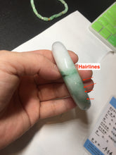 Load image into Gallery viewer, 58.7mm 100% natural certified sunny green/white(白底青) jadeite jade bangle BK82-5231
