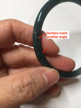 Load image into Gallery viewer, 56mm Certified Type A 100% Natural dark green/blue/gray Guatemala slim round cut Jadeite bangle BP197-2078
