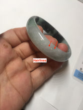 Load image into Gallery viewer, 47mm Certified Type A 100% Natural dark green Jadeite Jade oval bangle AH93-4483
