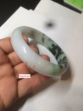 Load image into Gallery viewer, 60mm certified 100% natural type A dark green white  jadeite jade bangle AY72-1724
