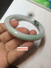 Load image into Gallery viewer, 57.5mm Certified 100% natural Type A icy sunny green/white/purple round cut jadeite jade bangle K107-2845
