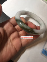 Load image into Gallery viewer, 58.7mm Certified Type A 100% Natural dark green/white//black Jadeite Jade bangle BK40-8351
