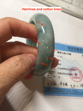 Load image into Gallery viewer, 53mm certified 100% natural Type A green white with green floating flowers chubby jadeite bangle PB241-9548
