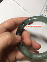 Load image into Gallery viewer, 58.5mm Certified 100% natural Type A dark green/sunny green/black/red/brown jadeite bangle PD83-9761
