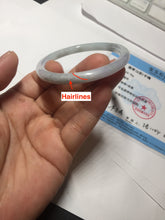 Load image into Gallery viewer, 53.5mm certified 100% natural sunny green purple gray oval jadeite jade bangle BS42-452
