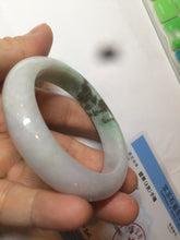 Load image into Gallery viewer, 54.5mm Certified 100% natural Type A sunny green/purple/white jadeite jade bangle Z136-2809
