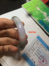 Load image into Gallery viewer, 50.5mm Certified Type A 100% Natural light purple/green oval shape Jadeite Jade bangle AY9-5293
