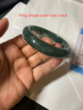 Load image into Gallery viewer, 卖了  57.7mm Certified Type A 100% Natural oily dark green/black/white Jadeite Jade bangle AM86-0393
