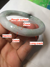 Load image into Gallery viewer, 56.5mm Certified 100% natural Type A light green round cut jadeite jade bangle R91-4067
