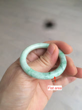 Load image into Gallery viewer, 35-38mm Type A 100% Natural sunny green/white Jadeite Jade kids bangle /scarf button group BF100
