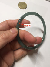 Load image into Gallery viewer, 61.5mm Certified Type A 100% Natural light green/blue/gray Guatemala slim round cut Jadeite bangle BP218-3809
