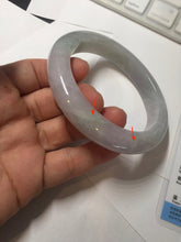 Load image into Gallery viewer, 60mm certified Type A 100% Natural light green purple chubby Jadeite Jade bangle PA115-9526
