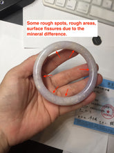 Load image into Gallery viewer, 55.5mm Certified Type A 100% Natural light purple white round cut Jadeite bangle PA110-6566
