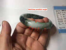 Load image into Gallery viewer, 56mm certified Type A 100% Natural sunny green/dark green/jungle green/light purple Jadeite Jade bangle AQ85-7885
