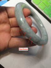 Load image into Gallery viewer, 56.4 mm certificated Type A 100% Natural light green round cut Jadeite Jade bangle S54-4069
