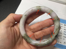 Load image into Gallery viewer, 58.5mm Certified Type A 100% Natural light green/sunny green/brown/black/purple(Rocky Mountain Dusk) chubby round cut Jadeite bangle PD87-1090
