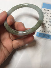 Load image into Gallery viewer, 56.3mm certified 100% natural Type A green gray purple slim round cut jadeite bangle PD161-6334
