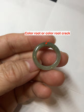 Load image into Gallery viewer, 100% natural type A ice watery oily dark green/gray/black(冰油青) jadeite jade band ring PC77
