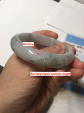 Load image into Gallery viewer, 53.7mm certificated Type A 100% Natural light green white Jadeite Jade bangle S89-7060
