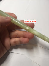 Load image into Gallery viewer, 20.5cm 100% Natural light green yellow black Xiu Jade Serpentine hairpin AW14
