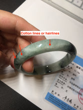 Load image into Gallery viewer, 56.5mm Certified Type A 100% Natural suny green dark green Jadeite Jade bangle BP33-8236
