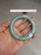 Load image into Gallery viewer, 55mm Certified type A 100% Natural green/white round cut Jadeite bangle BF79-4490
