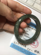 Load image into Gallery viewer, 54mm Certified 100% natural Type A oily dark green/gray/black (老油青) jadeite jade bangle PD128-6285
