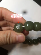 Load image into Gallery viewer, 13.5x13.6mm 100% Natural olive green/brown/black vintage style nephrite Hetian Jade bead bracelet HE83
