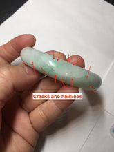 Load image into Gallery viewer, 53mm 100% natural certified sunny green/white(白底青) jadeite jade bangle BK81-5255
